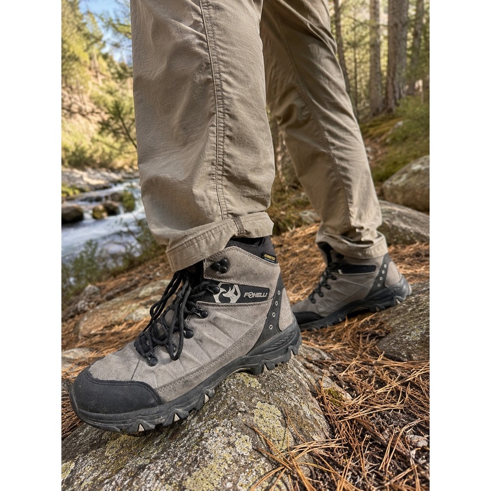 Foxelli 13939M Mens Gray KingTex Waterproof Leather Hiking Boots Size 8.5